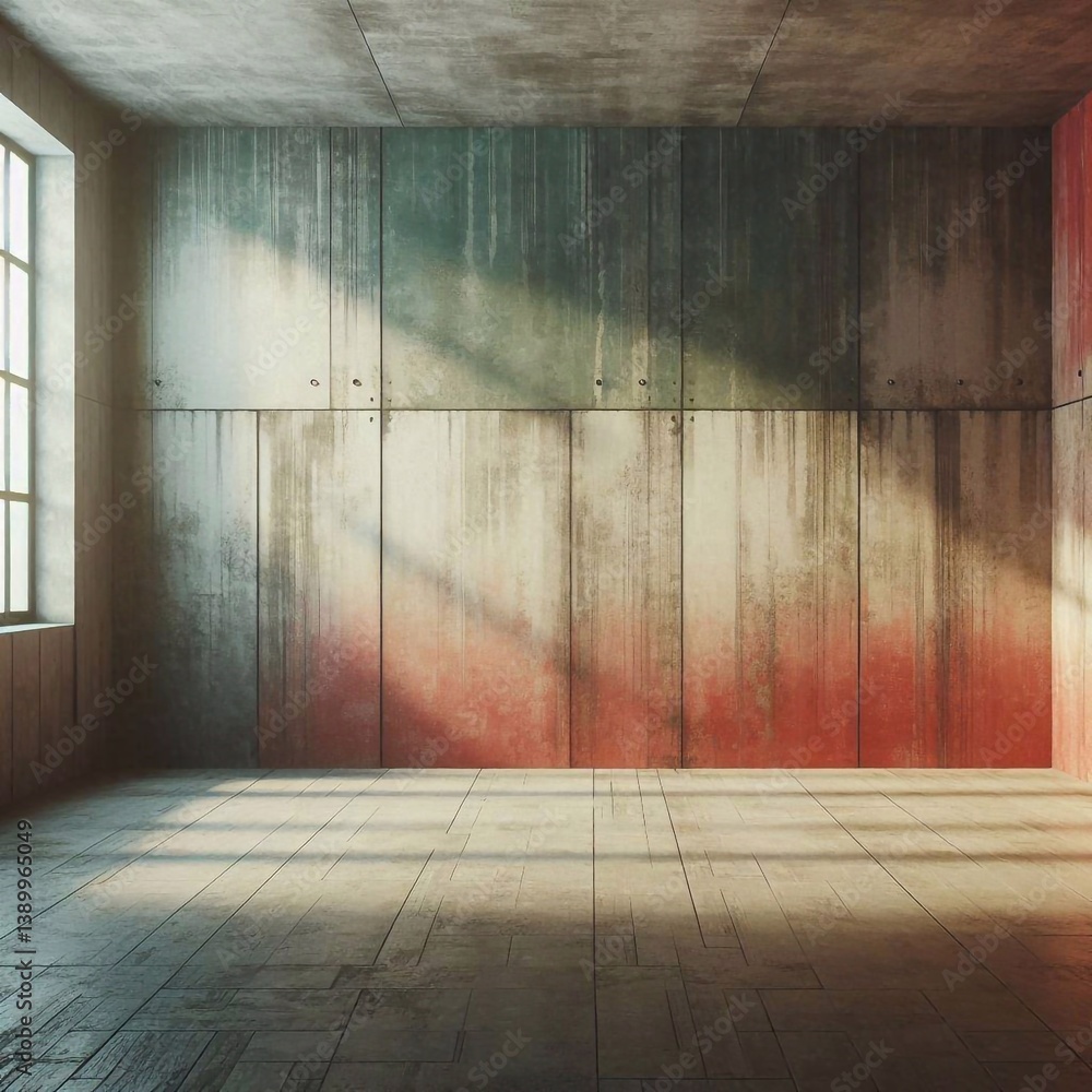 Empty concrete room concept. AI generated illustration