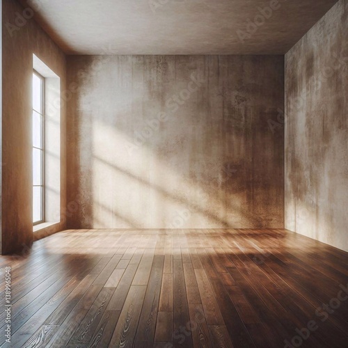 Obraz na płótnie Empty concrete room concept. AI generated illustration w salonie