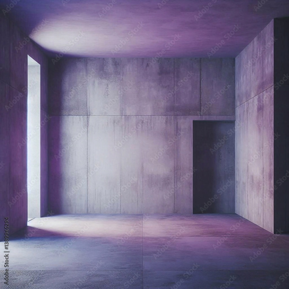 Empty concrete room concept. AI generated illustration