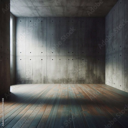 Obraz na płótnie Empty concrete room concept. AI generated illustration w salonie