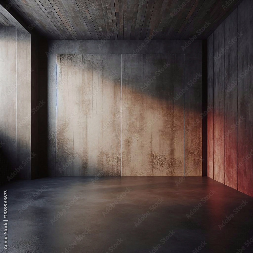 Empty concrete room concept. AI generated illustration
