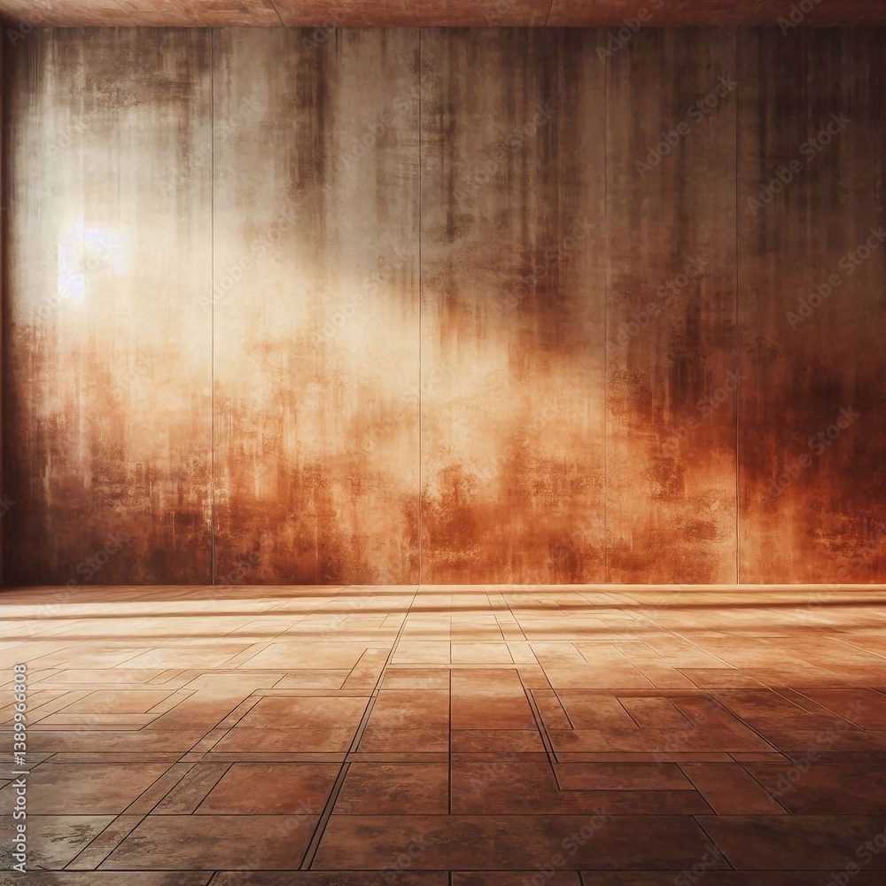 Empty concrete room concept. AI generated illustration