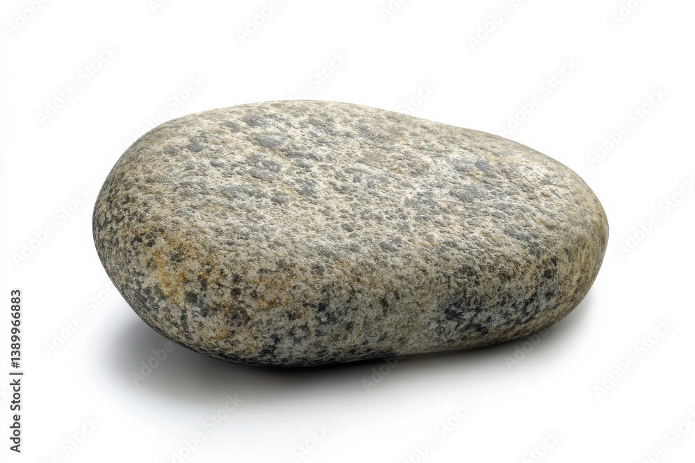 Smooth grey river rock isolated on white background natural stone texture simple minimalist image Smooth grey river rock isolated on white background natural stone texture simple minimalist image