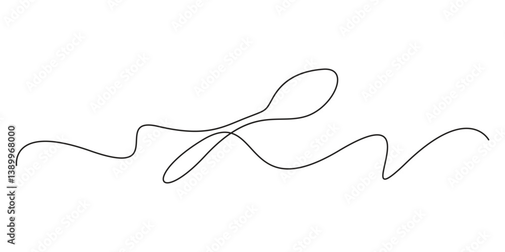 Spoon one line drawing. Continuous single line drawing spoon. Tableware concept. Continuous line draw design graphic vector illustration Spoon one line drawing. Continuous single line drawing spoon. Tableware concept. Continuous line draw design graphic vector illustration