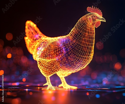 A hologram of a chicken