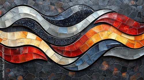 Abstract mosaic waves