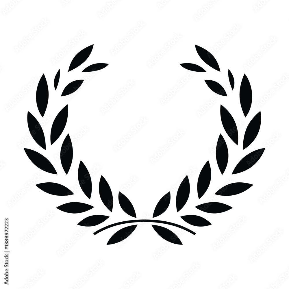 Laurel a simple minimal black silhouette Laurel a simple minimal black silhouette