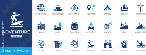 Adventure icon set.