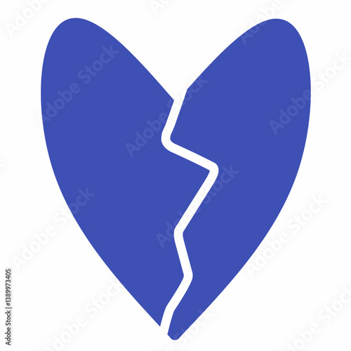  blue heart with a broken line through it