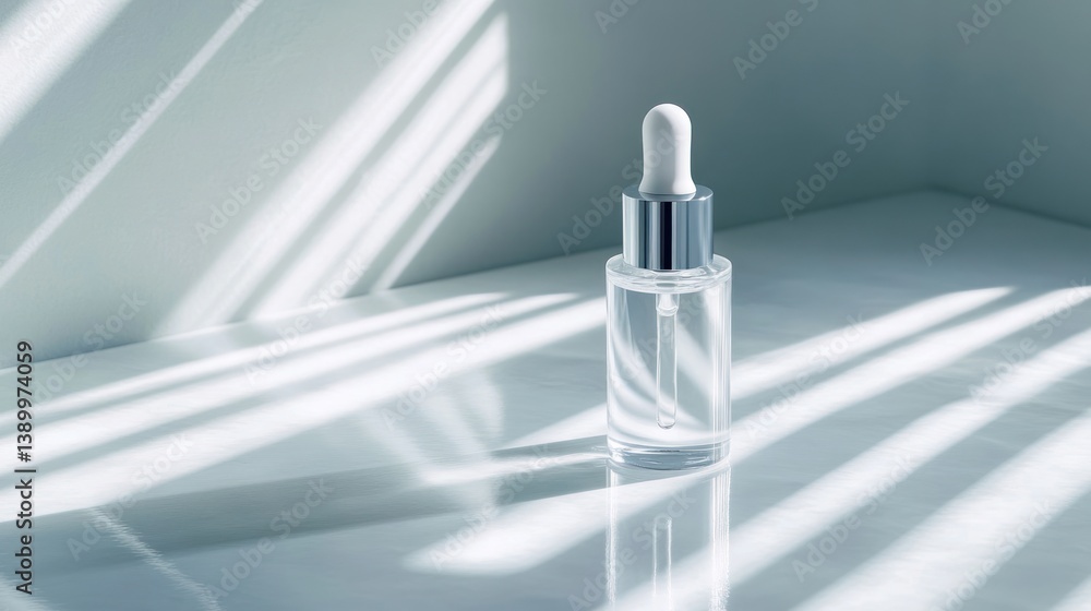 Serum bottle sunlight marble surface Serum bottle sunlight marble surface