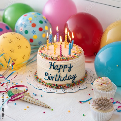 A birthday cake with the words happy birthday on it
