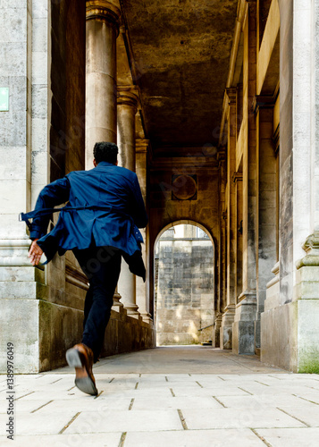 woman running on the street