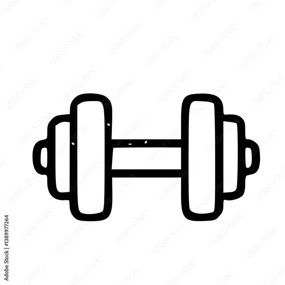 Dumbbell Icon - Simple Outline Vector Illustration Dumbbell Icon - Simple Outline Vector Illustration