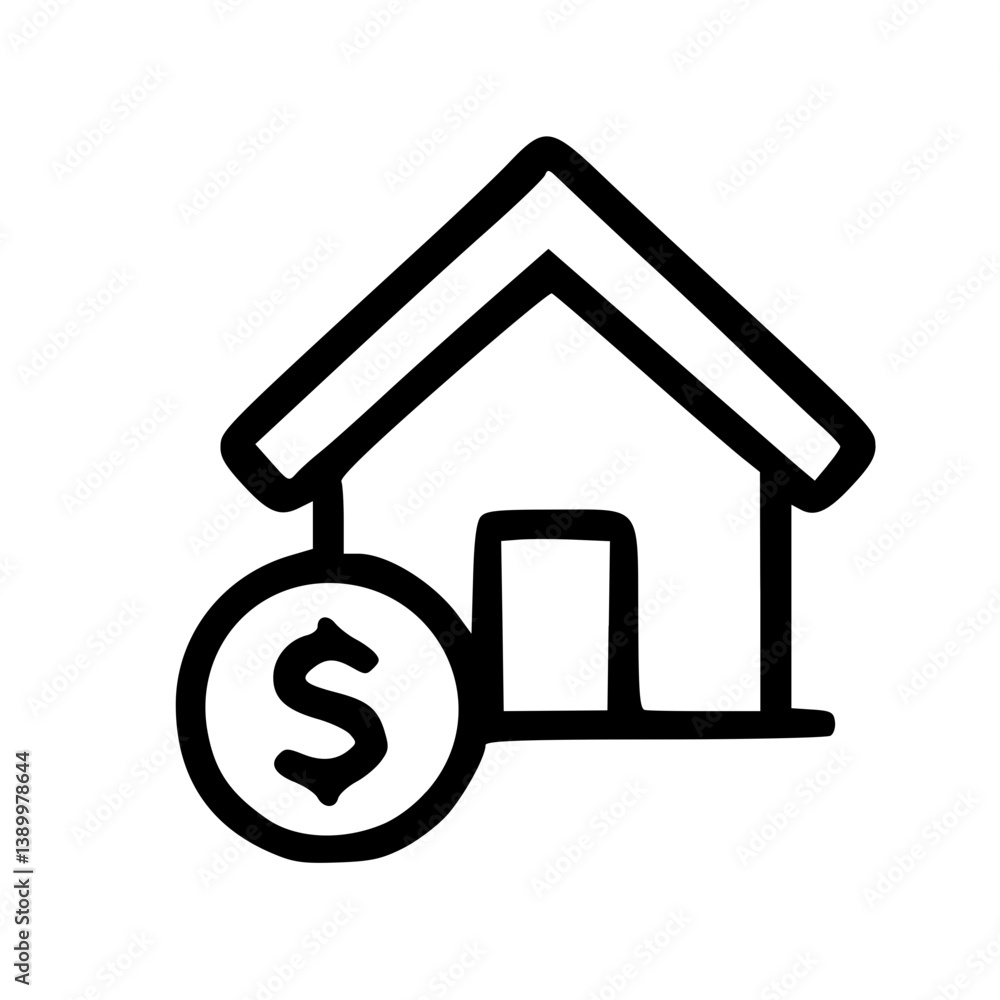 House Price Icon, Real Estate Investment House Price Icon, Real Estate Investment