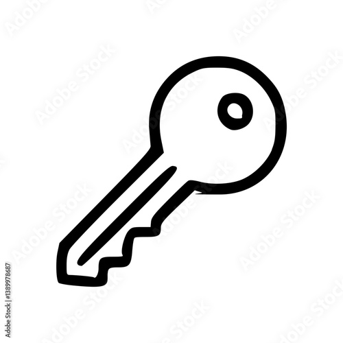 Simple Key Outline Icon