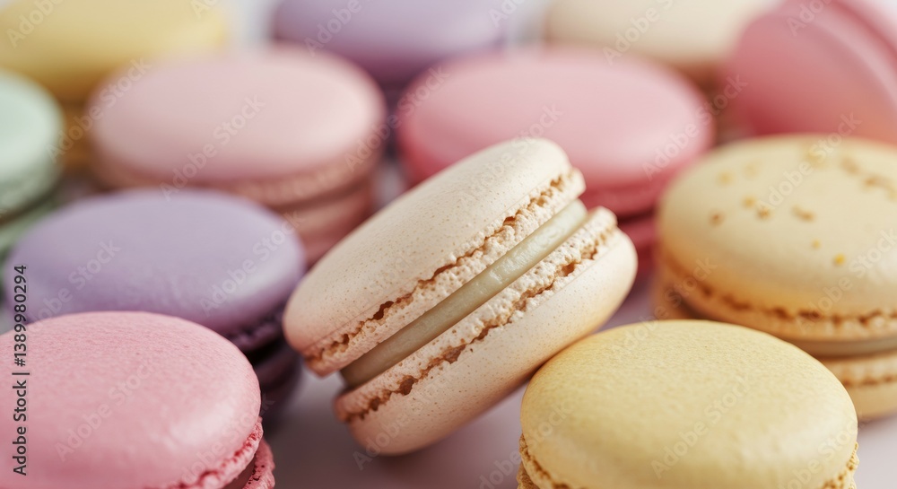 Fototapeta premium A Delightful Collection of Pastel Macarons
