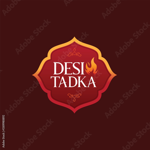 Desi Tadka – Authentic Punjabi Food perfect for Restaurants and Cultural Branding Vector design, Punjabi rasoi, Spicy Food Seller, Isolated Illustration icon, ready to print, sticker.