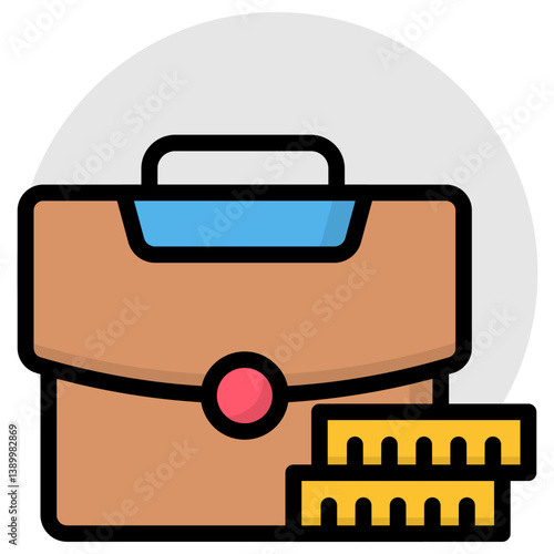 An icon design of money bag, briefcase vector