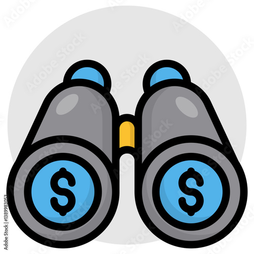 Conceptual flat design icon of financial vision 