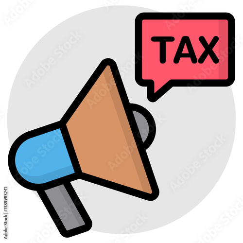 Creative design icon of tax announcement 