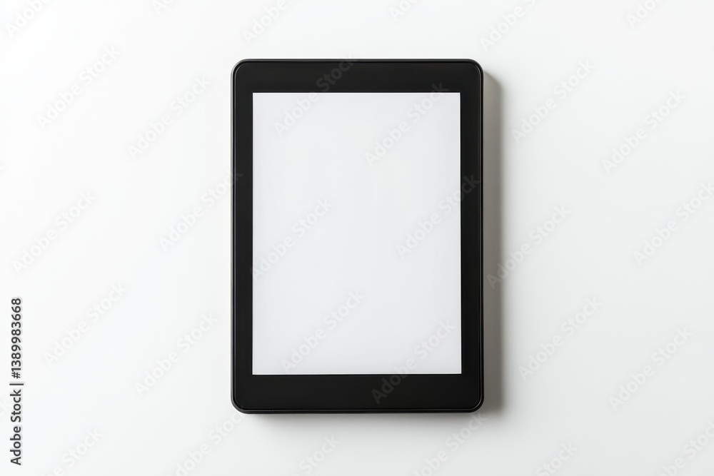Blank black tablet screen mockup on white background minimalist design clean and modern tech product Blank black tablet screen mockup on white background minimalist design clean and modern tech product
