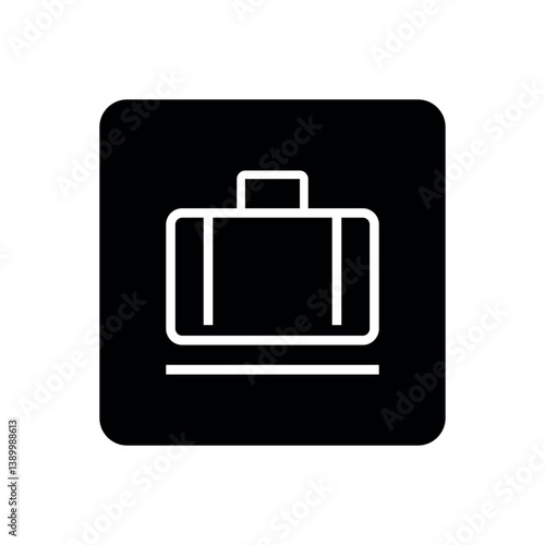 Travel Baggage Flat Vector Button.Suitcase Outline Vector Icon. Linear Bag and Luggage Simple Illustration Design. Airport Navigation Sign.