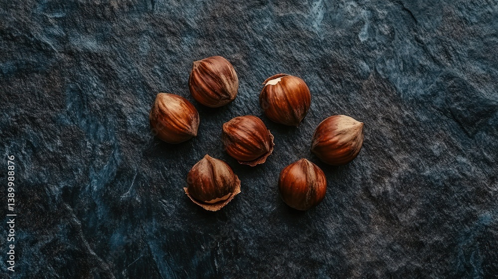 Obraz premium Hazelnut Still Life: A Dark and Moody Composition