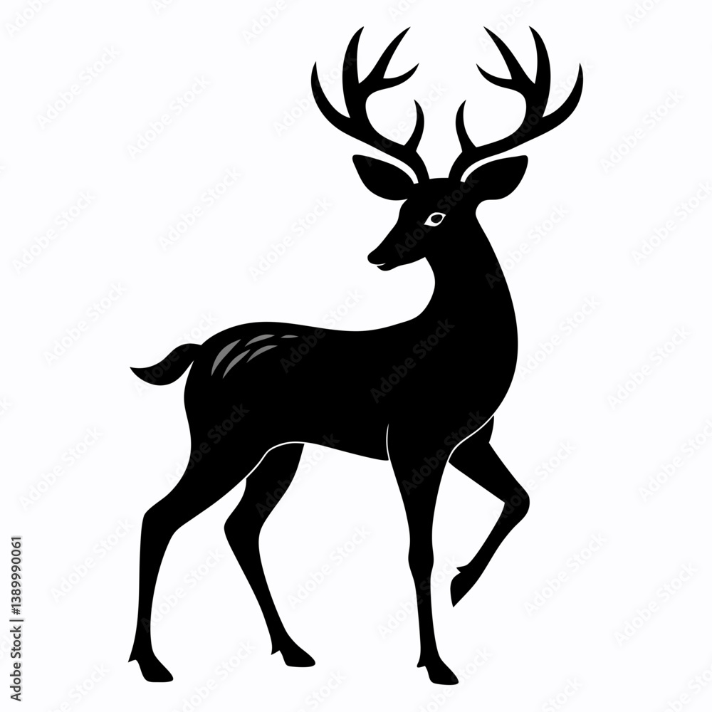Stylized Deer Silhouette Vector File Stylized Deer Silhouette Vector File