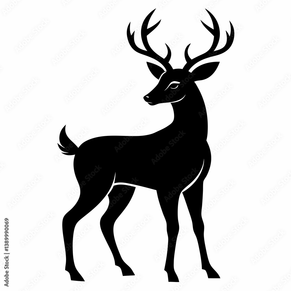Obraz premium Stylized Deer Silhouette Vector File