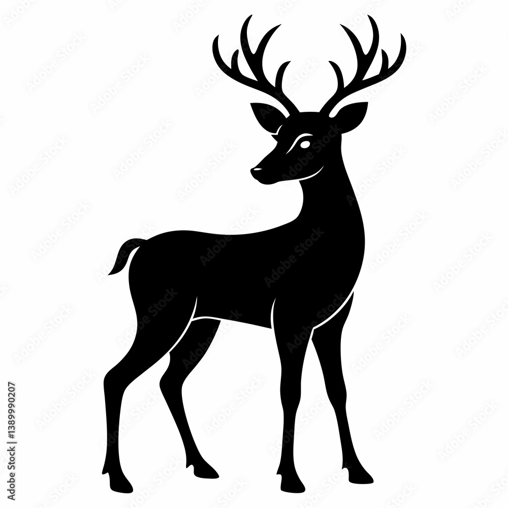 Fototapeta premium Stylized Deer Silhouette Vector File