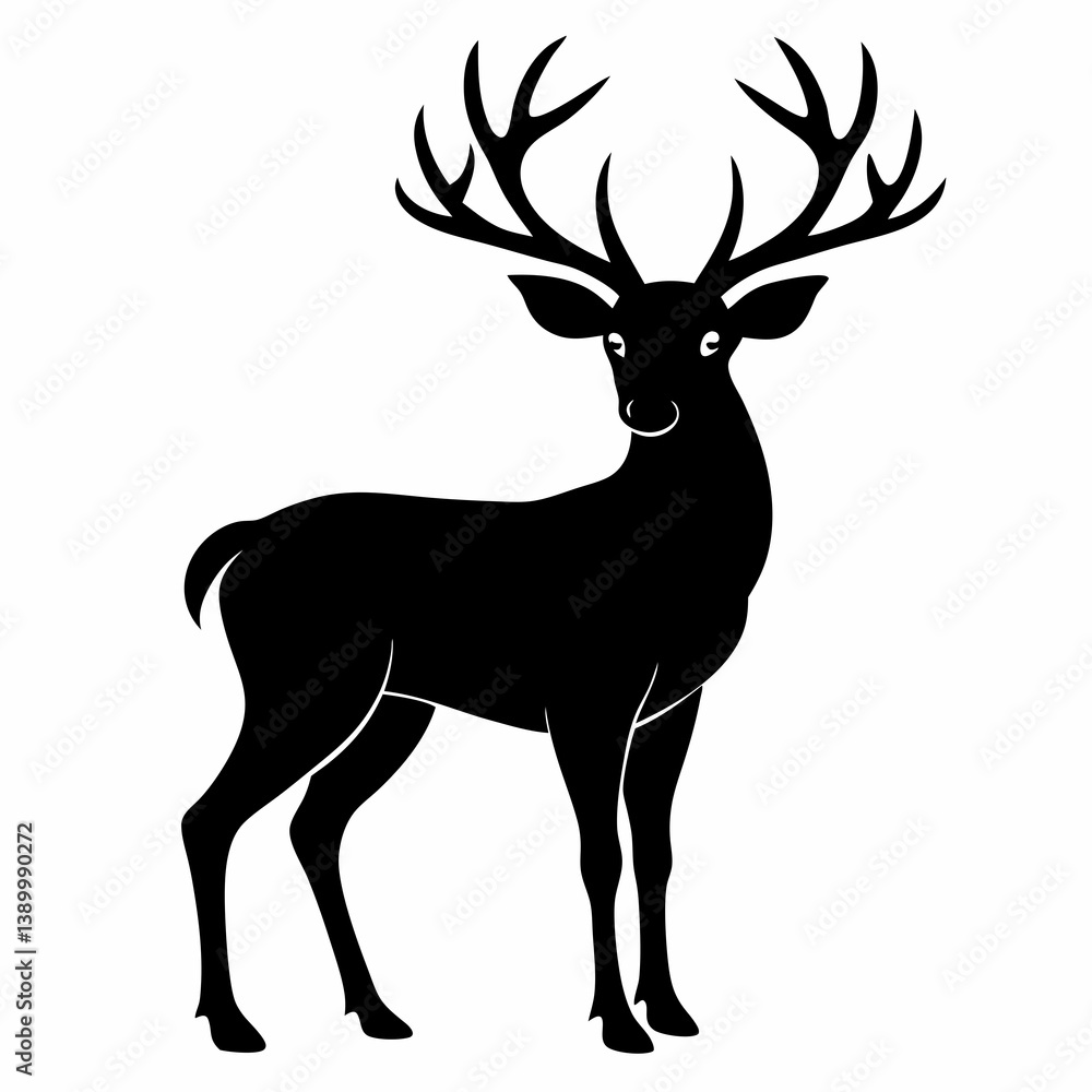 Obraz premium Stylized Deer Silhouette Vector File