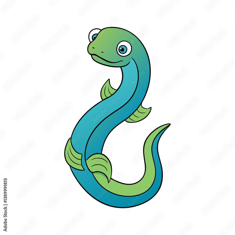 Fototapeta premium green snake vector illustration