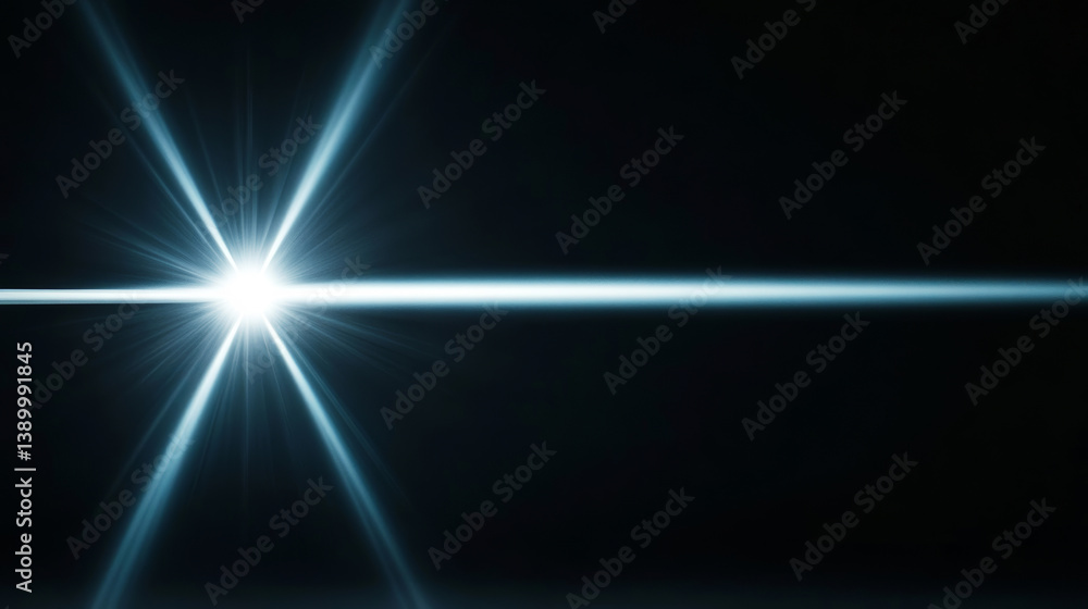 Fototapeta premium Laser cross projection on glass surface for precise alignment with a minimalistic aesthetic in a dimly lit environment