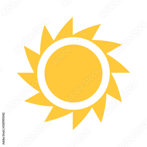 Yellow sun summer symbolic design