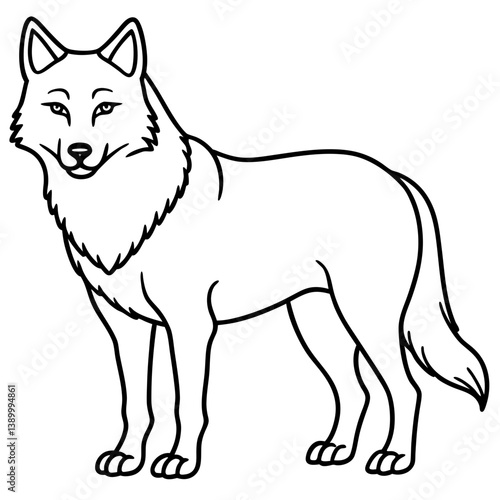 Stylized Wolf Line Art Design