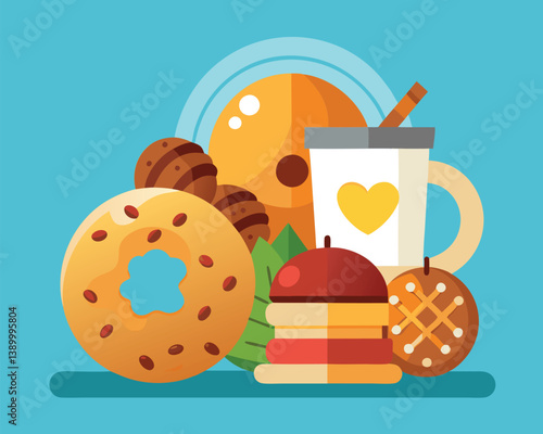 Sweet Treats. Coffee and Pastries for a Delicious Breakfast