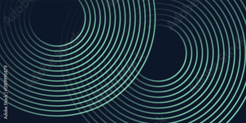 Abstract glowing curve lines on black background. Modern shiny green blue gradient geometric lines design. posters, banners, brochures, websites, flyers