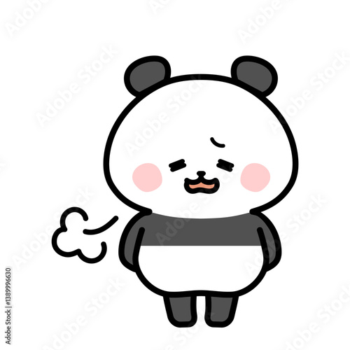 Sighing Panda Illustration
