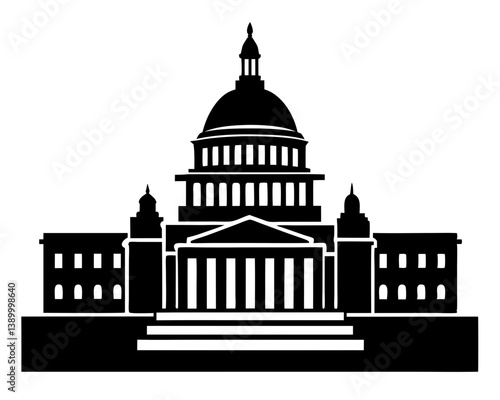 Washington Capitol Building Silhouette Vector & U.S. Landmark SVG