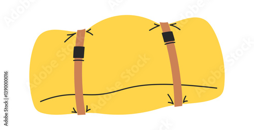 Rolled sleeping bag camping equipment