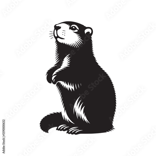 Marmot Silhouette - Marmot Minimalist Design - Marmot Vector - Illustration Of Marmot.