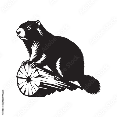 Marmot Silhouette - Marmot Minimalist Design - Marmot Vector - Illustration Of Marmot.