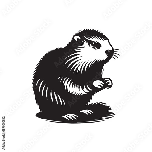 Marmot Silhouette - Marmot Minimalist Design - Marmot Vector - Illustration Of Marmot.