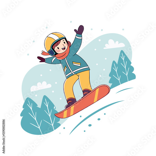 winter sport snowboarding vector illustration 