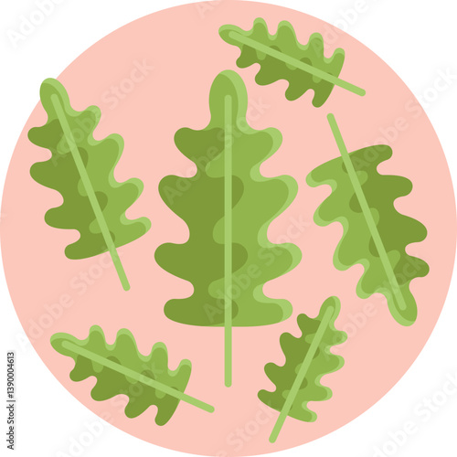 Arugula Leaf: A symbol of fresh, peppery arugula leaves often used in salads and garnishes.