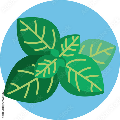 Icon of marjoram leaves used as a culinary herb for seasoning dishes.
