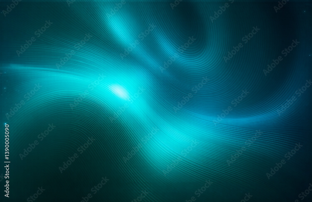 Fototapeta premium Here's the requested description and keywords:A swirling, ethereal display of teal and dark hues, evoking a sense of cosmic wonder and flowing movement. The hints suggest a celestial, natural, and f