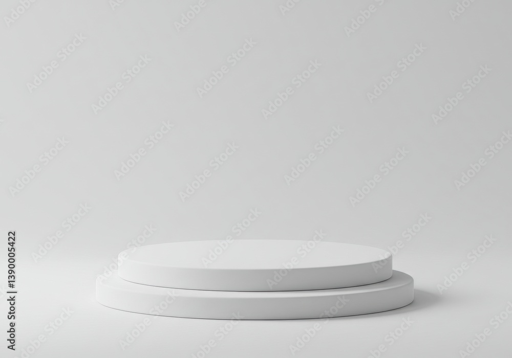 White product display stand platform for product showcase isolated on white background White product display stand platform for product showcase isolated on white background