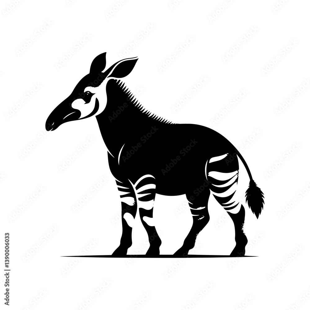 Obraz premium Minimalist Okapi Vector - Okapi Silhouette - Minimalist Okapi Design .