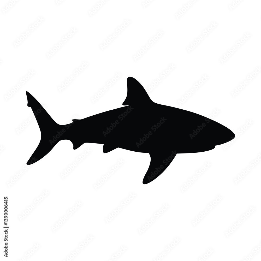 Black Shark Vector Silhouette Black Shark Vector Silhouette